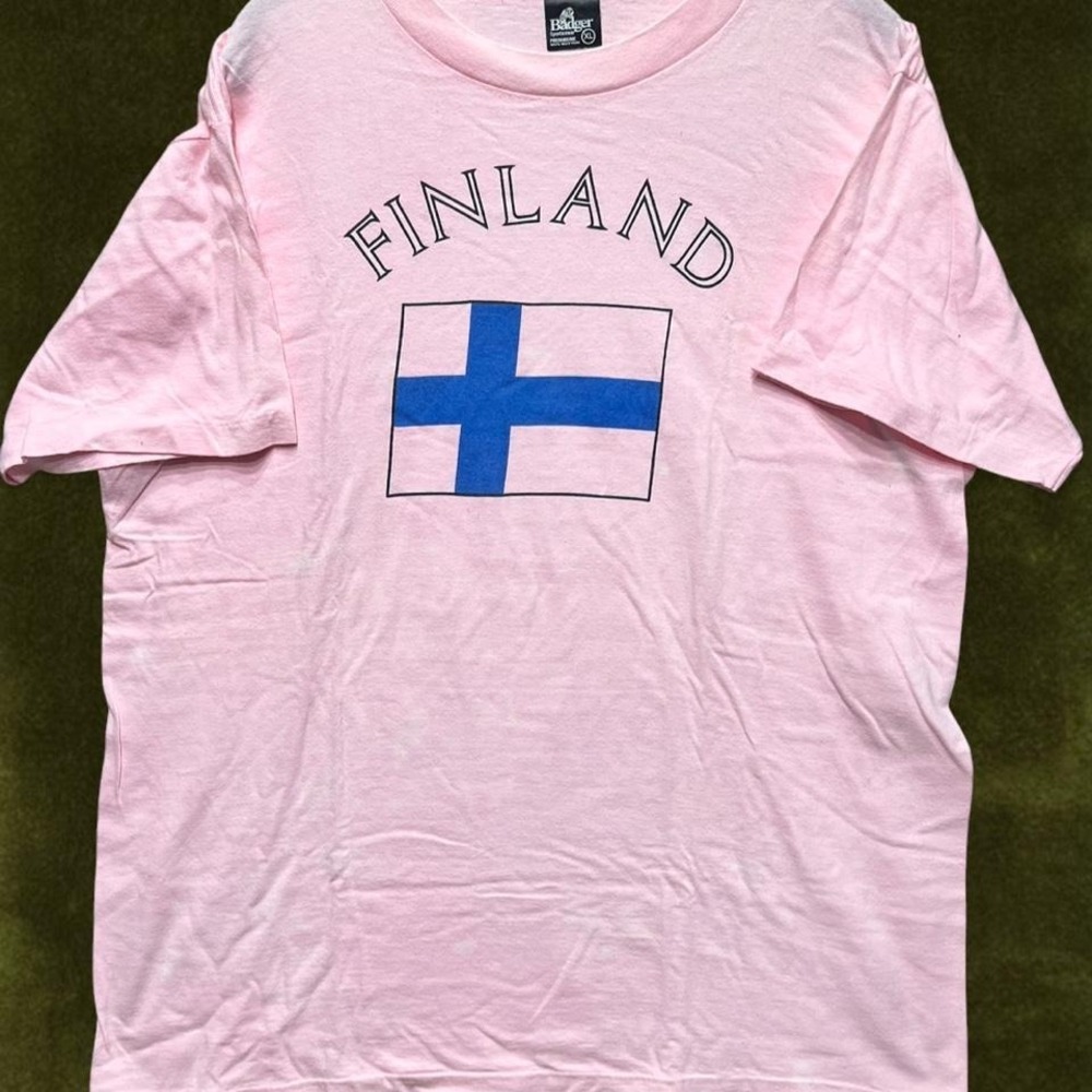 Vintage 90s Finland Flag Souvenir Tee - Modern XL